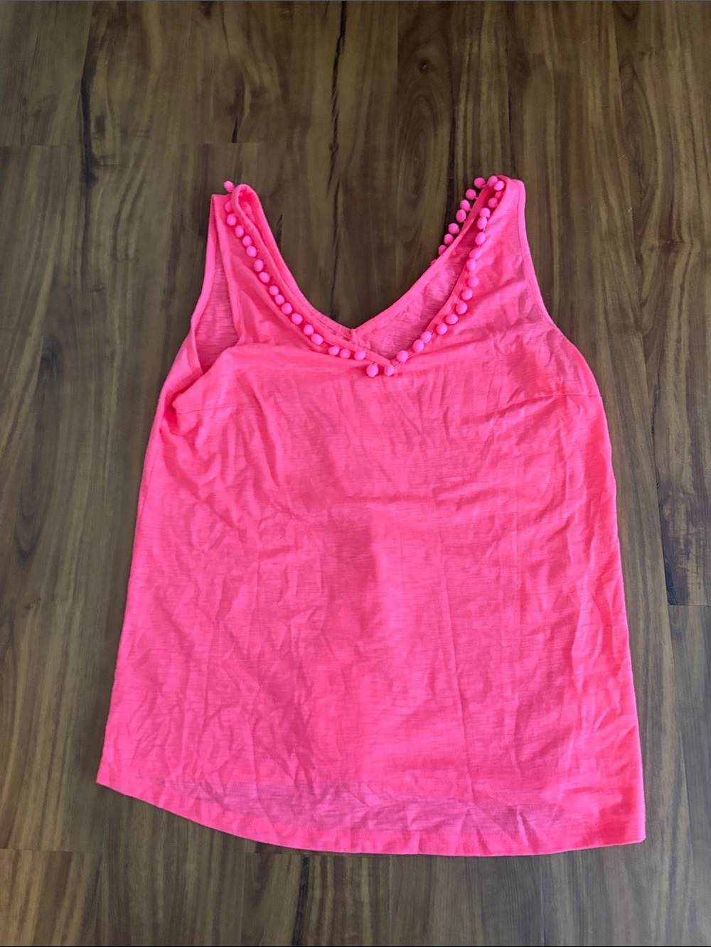 Lilly Pulitzer Hot Pink Pom-Trim V-Neck Camisole